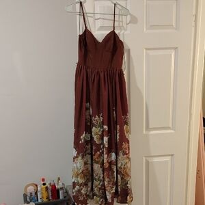 Floral Brown Maxi Dress